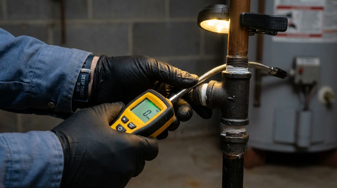 Gas leak detection with electronic sniffer by Johns Plumbing LLC in Scottsdale