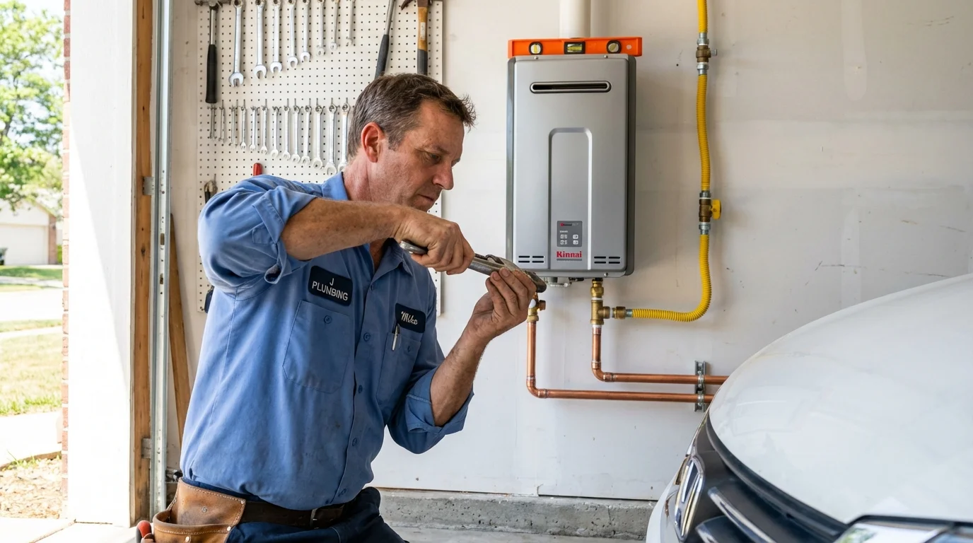 Tankless water heater installation by a Johns Plumbing LLC plumber in Scottsdale